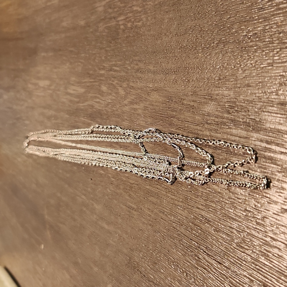 5 strand silver chain necklace